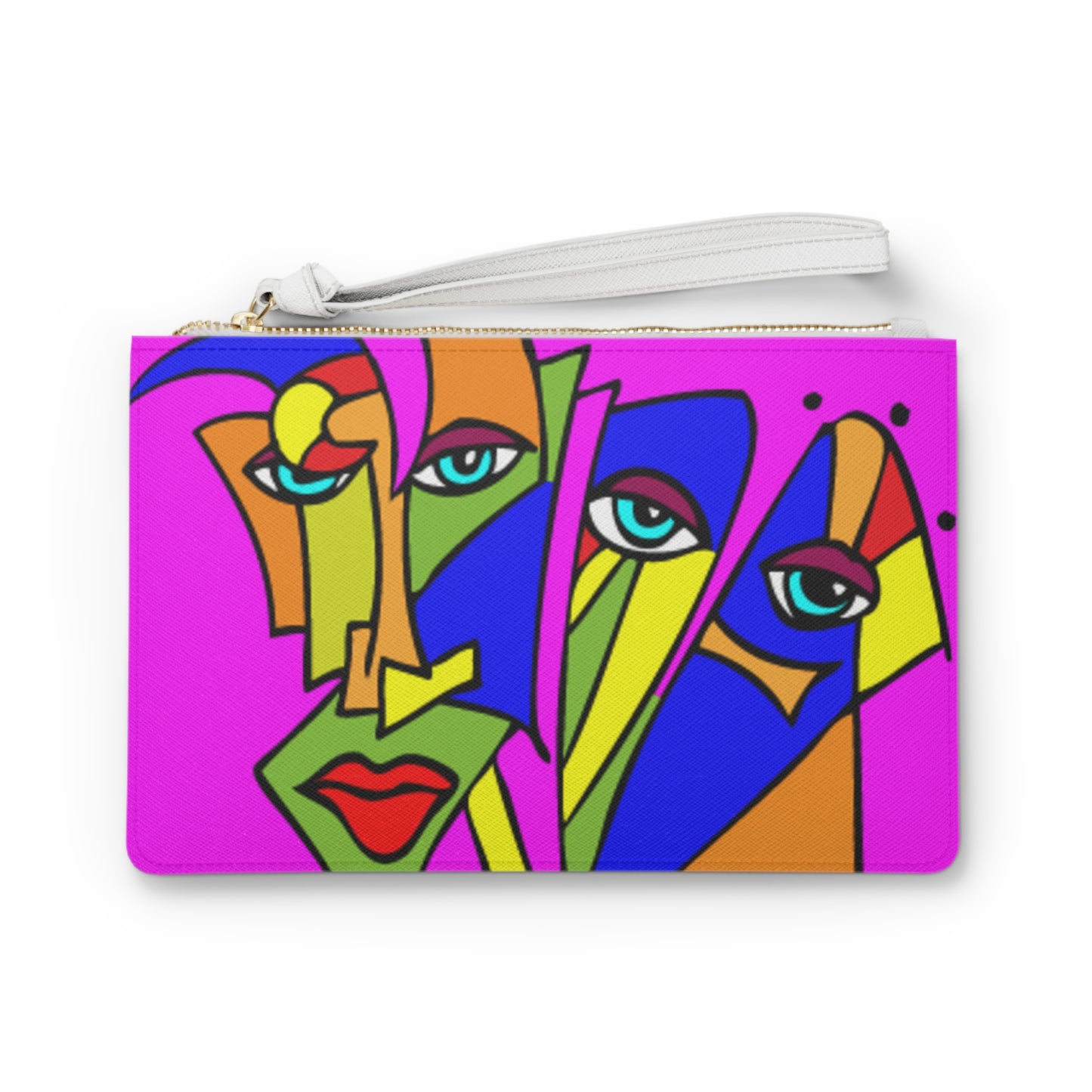 Abstract Art Vegan Leather Clutch Bag