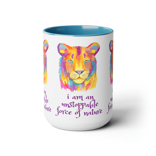 i am an unstoppable force of nature Two-Tone Mug