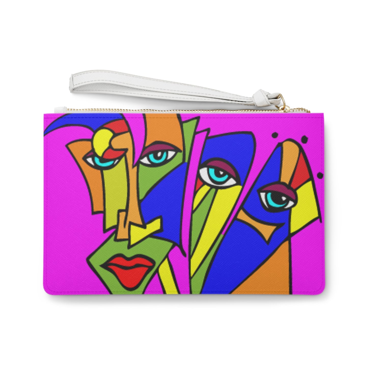 Abstract Art Vegan Leather Clutch Bag