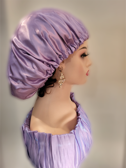 Coililocks Purple Satin Bonnet